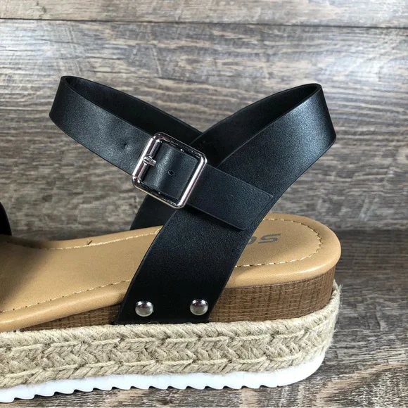 Open Toe Buckle Ankle Strap Espadrille (CLIP-S) - Picture 4 of 9